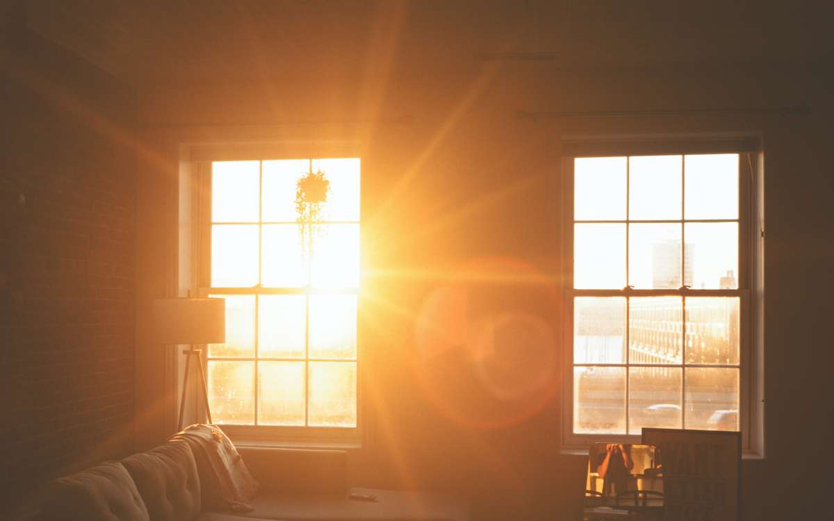 Morning sunlight coming through a window
